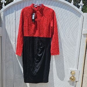 Elegant Red and Black Maxi Dress